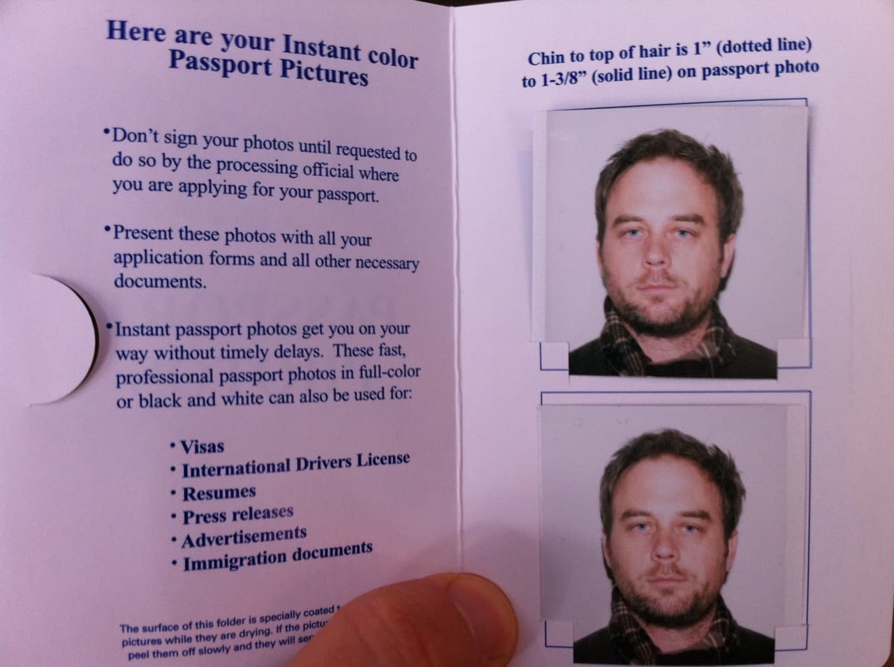 Passport Photographer: Please do not smile